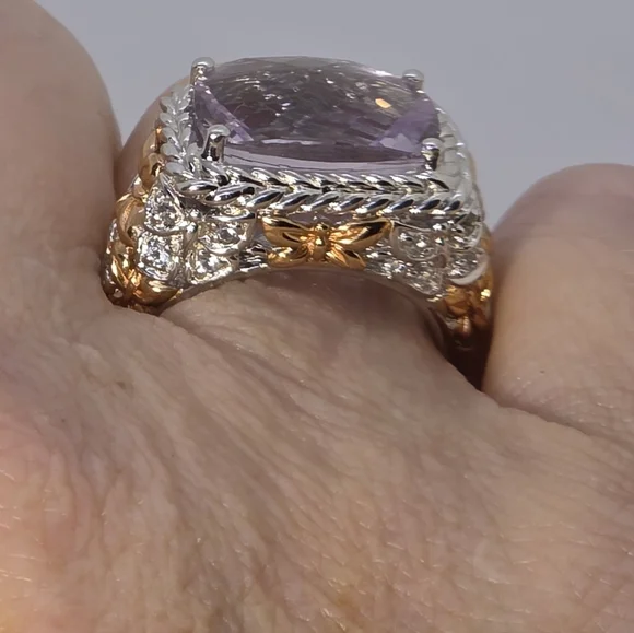 NWOT Rare Estate Victoria Wieck  Rose De France Amethyst Ring Size 6 - Picture 8 of 9